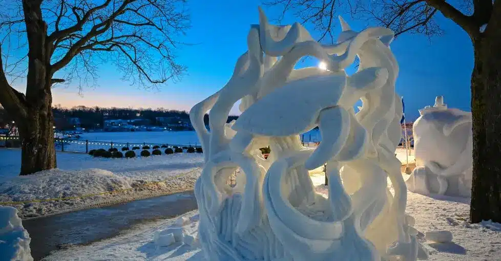 One of the snow sculptures at Lake Geneva Winterfest 