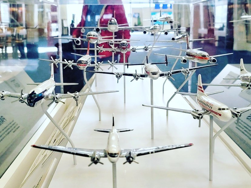 Scale model airplanes at Mitchell Gallery of Flight at Milwaukee Mitchell International Airport