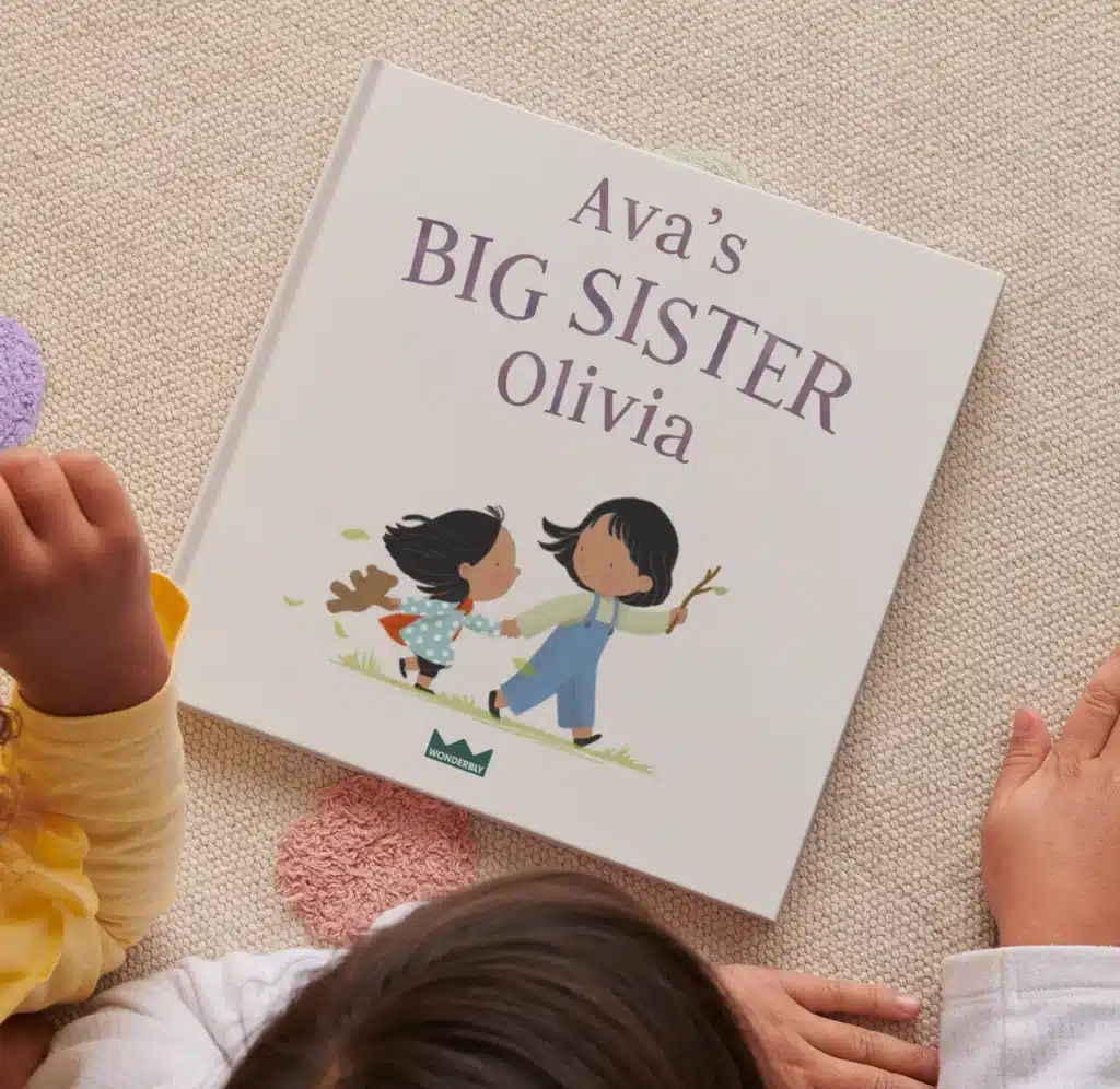 Personalized big sister storybook featuring siblings illustration