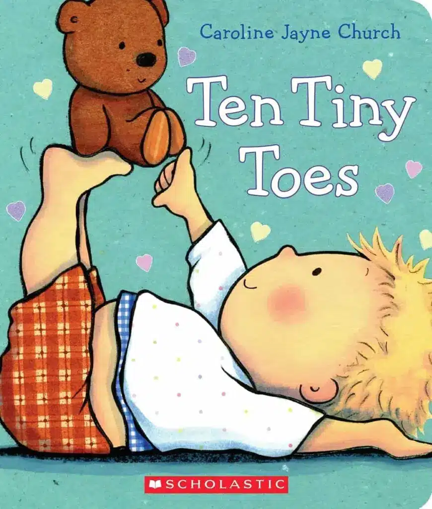 Book cover of “Ten Tiny Toes” by Carolyne Jayne Church – playful bedtime story for young children.