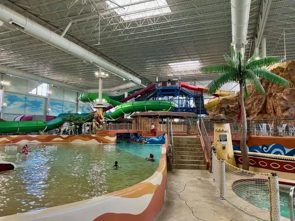 Indoor wave pool and slides at Kalahari Resort in Wisconsin Dells
