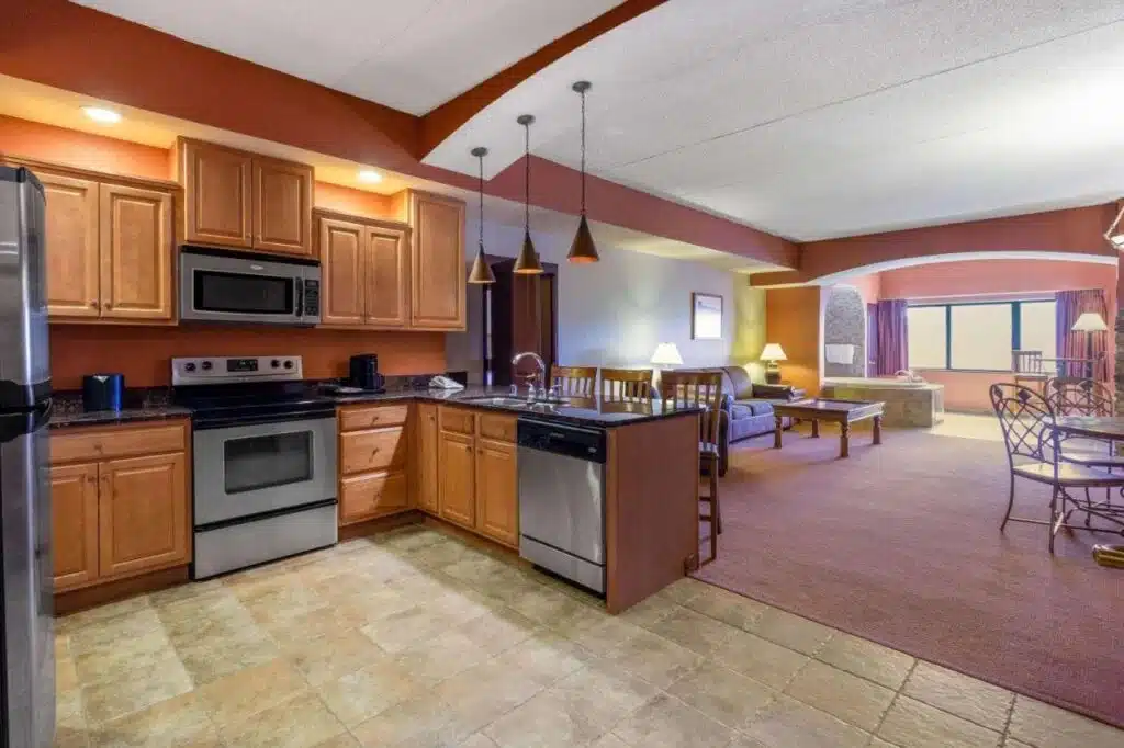 Spacious villa kitchen and living space at Chula Vista Resort Wisconsin Dells